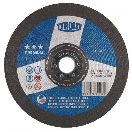 Tyrolit PREMIUM 2 in 1 Wheels for Steel & Stainless Steel-Type 27