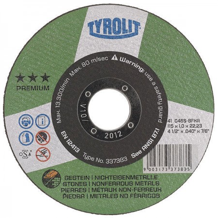 Tyrolit PREMIUM Super Thin Cutting Wheels for Aluminum & Stone-Type 1