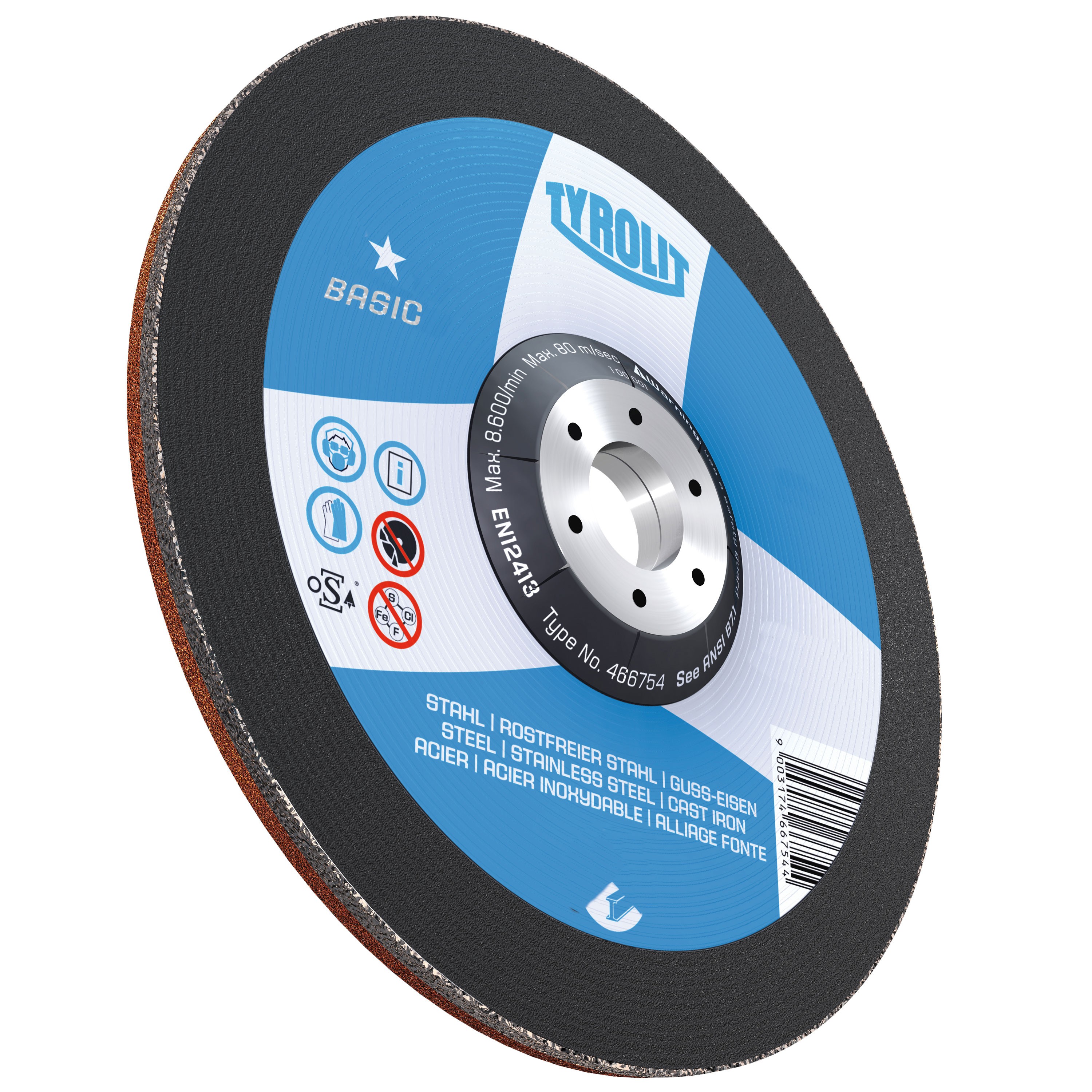 Tyrolit BASIC Wheels for General Purpose UseSteelType 27 Depressed