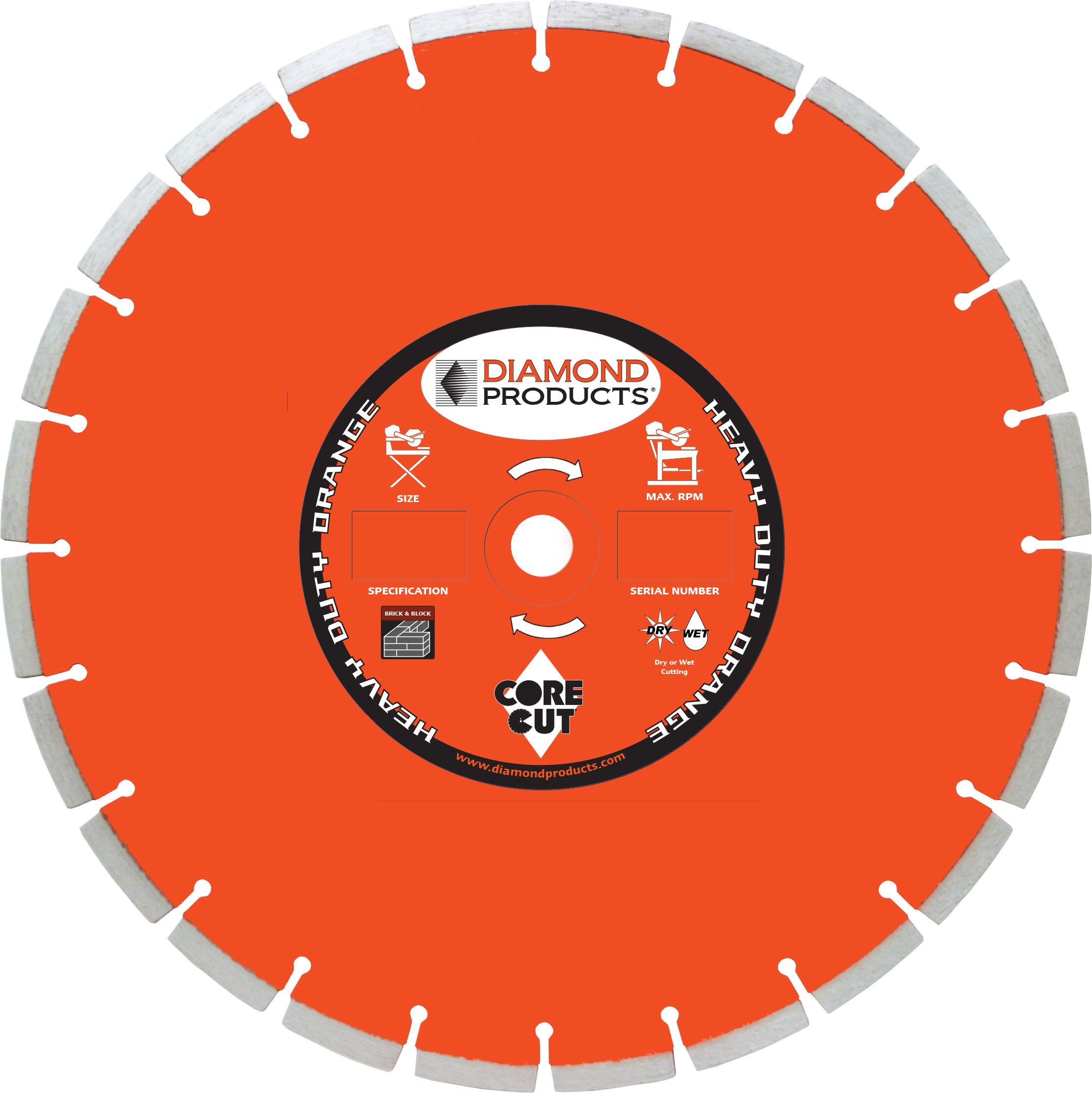 Heavy Duty Orange Segmented Masonry Diamond Blade